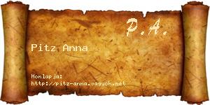 Pitz Anna névjegykártya